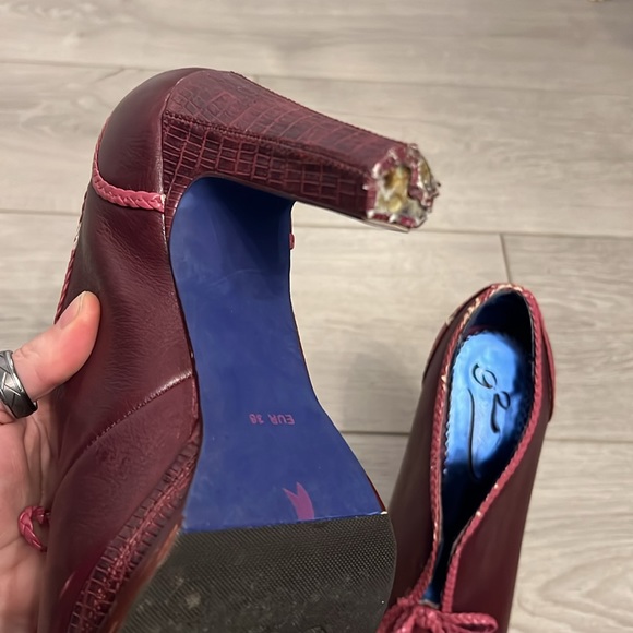 Poetic License Burgundy Leather Bootie Heels - Picture 5 of 5
